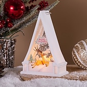 abordables lumières de Noël intérieures-1 pièce 15,5 * 10,8 cm Noël LED électronique bougie lumière rétro vent lumière intérieure et extérieure fête bureau ornement lumière lanterne suspendue décoration de Noël accessoire ag10 * 3 piles