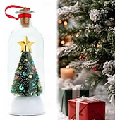 economico Ornamenti-Messaggio di Natale in una bottiglia, ornamento con registrazione vocale, ornamenti in vetro per l&#039;albero di Natale con messaggio, design unico con bottiglia, decorazione natalizia registrabile,