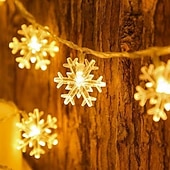 お買い得  ＬＥＤライトストリップ-クリスマス LED スノーフレーク エルク スター フェアリー ストリングライト 10/20/40LED 新年 ウェディング ガーランドライト 電池式 ホリデーパーティー 雰囲気 デコレーション