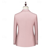 abordables Blazers Classiques pour Hommes-Homme Blazer Affaires Cocktail Fête de mariage Mode Occasionnel Printemps Automne Polyester Uni Avec Poches Boutons Confortable Double Boutonnage veste Noir Blanche Jaune Rose Claire