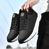 economico Sneakers Casual-scarpe da ginnastica sportive da uomo foderate in caldo pile, scarpe da corsa invernali leggere e impermeabili con suola antiscivolo per l'uso quotidiano e all'aperto