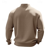 economico Felpe di base-Per uomo Maglia Felpa a nido d&#039;ape Felpa con cappuccio Maglione Felpa con zip corta Nero Bianco Blu marino Cachi Grigio chiaro Colletto Mao Semplice Patchwork Sport &amp; Outdoor Casuale Quotidiano