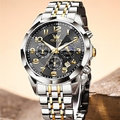 abordables Montres à quartz-la nouvelle montre d&#039;affaires pour hommes olevs, une montre multifonctionnelle avec un cadran numérique chronographe à phases de lune lumineuses, une montre à quartz décontractée et à la mode étanche