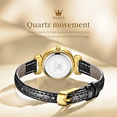 olcso Quartz órák-OLEVS 5645 új eredeti anyák napi ajándék nőknek kvarcóra klasszikus római skála hétköznapi óra bőr vízálló fénylő