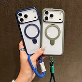 זול נרתיקים לאייפון-טלפון מגן עבור iPhone 17 Pro Max 17 Air 16 15 14 Pro Max Plus 13 Pro Max כיסוי אחורי עם מעמד עם שרוך עמיד בזעזועים רטרו TPU אקרילי