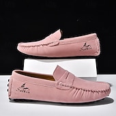 economico Mocassini casual-Per uomo Mocassini &amp; Slip-On Retrò Taglie Forti Camminata Casual Quotidiano PU Confortevole Stivali alti Mocassino Rosso marrone Nero Giallo