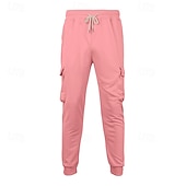 economico Carico-Per uomo Pantaloni da Tuta Cargo Pantaloni da tuta Joggers Pantaloni Coulisse Tasca Elastico in vita Semplice Comodità Quotidiano Sport all'Aperto Moda Casual Rosa Rosso Micro-elastico