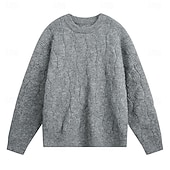 preiswerte Herrenpullover-Herren Pullover Strickpullover Gerippt Stricken Normale Oberteile Gestrickt Einfach Rundhalsausschnitt Mode Basic Urlaub Alltagskleidung Bekleidung Herbst Winter Rote Grün M L XL
