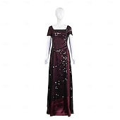 cheap 1920s Dresses-Roaring 20s 1920s Ankle Length Dress Evening Dress Fancy Costume Short Sleeves The Great Gatsby Sequins Square Neck Fancy Dress Women's Carnival Evening Party Party Masquerade Adults Dress Gloves