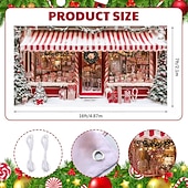 Недорогие Рождественские чехлы на гаражные ворота-Новогодняя тематика Крышка гаражной двери Большое Подвесное Рождественский магазин Подарок Симпатичные Стиль 3D Вечеринка На открытом воздухе Праздник Фоны для съемки Ярд (0,9 м) Домашний декор