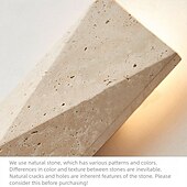 economico Luci da parete-Lampada da parete a LED rettangolare in travertino giallo, moderna e minimalista, per esterni/interni, per giardino