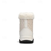 baratos Inverno e botas de neve-Botas de neve masculinas acolchoadas à prova d'água com gola de pele, calçados casuais quentes para caminhada ao ar livre no inverno