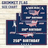 cheap America 250-US 250th Anniversary Flag America 250 1776-2026 Patriotic Stars Yard Signs Party Supplies Hanging Decor for Room House Garden Welcome Backdrop Semiquincentennial 4th of July Independence Day 3x5 Ft