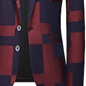 economico Blazer Stampati da Uomo-Per uomo Plaid Manica Lunga Collo ripiegato Vintage Affari Lavoro Abbigliamento da lavoro Uscire Bottoni Stampato