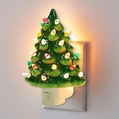 Недорогие рождественские огни в помещении-Рождественская смоляная елка, вставляющаяся в ночник, настенный светильник, светильник для кровати, светильник для кабинета, спальни, столовой, рождественский декоративный светильник с вилкой ЕС/США