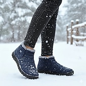 levne Sníh a zimní boty-dámské zimní zateplené nepromokavé kotníkové boty, zateplené fleecem podšité protiskluzové sněhule - ideální pro outdoorové aktivity, chladné počasí a sněhové podmínky