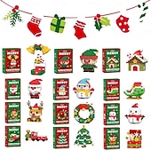 Χαμηλού Κόστους Συλλεκτικές Φιγούρες-τουβλάκια δομικών κατασκευών με σχέδιο Άγιου Βασίλη, συσκευασία 12 χριστουγεννιάτικων τουβλάκια στολίδια παιχνίδια, μίνι φιγούρες κατασκευών, χριστουγεννιάτικες κάλτσες, δώρα μπομπονιέρες για πάρτι,