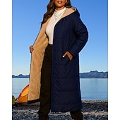 billige Fleece og 3 i 1 jakker-Dame Hettegenser Turjakke Pufferjakke Termisk jakke Fleecejakke Vinter utendørs Hold Varm Vindtett Fleecejakker Jakt Camping / fotturer / grotting Navyblå Kakifarget