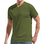 男性用 Tシャツ 半袖シャツ ティートップ 半袖 Vネック 夏 平織り ファッション デザイナー ベーシック クラシック バケーション ストリート お出かけ ブラック ホワイト レッド メンズトップTシャツ お買い得  ベーシックTシャツ-男性用 Tシャツ 半袖シャツ ティートップ 半袖 Vネック 夏 平織り ファッション デザイナー ベーシック クラシック バケーション ストリート お出かけ ブラック ホワイト レッド メンズトップTシャツ
