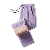 economico Gamba Dritta-Per uomo Pantaloni da tuta Pantaloni in Pile Pantaloni Pantaloni invernali Coulisse Tasca Elastico in vita Semplice Comodità Caldo Sport all'Aperto Quotidiano Moda Casual Nero Rosa Micro-elastico