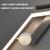 baratos Candeeiros de Parede de interior-Luminária de parede led preta moderna, luminária de parede linear de metal para interior, iluminação de arandela de parede com design de faixa longa, lâmpada de parede interna para sala de estar,