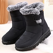 abordables Botas de mujer-Mujer Botas Botas de nieve Diario Tacón Plano Dedo redondo Casual Satén Mocasín Vino Negro Azul