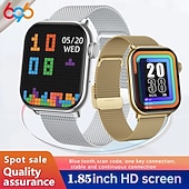 abordables Montres connectées-Montre connectée grand écran 1,85 pouces pour hommes et femmes, appels Bluetooth, 100 modes sportifs, fréquence cardiaque, sommeil, santé, musique locale, météo
