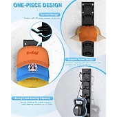 economico Contenitori per abbigliamento-Confezione da 2 organizer per cappelli da baseball, portacappelli adesivo resistente per parete, espositore per cappelli multistrato, ganci per cappelli da parete che possono contenere fino a 18