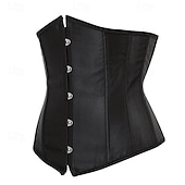 economico Corsetti-Per donna Corsetto modellante per la vita Intimo Modellante Corsetto sexy Moda Dolce Colore Puro Orlo irregolare Senza schiena Vacanza Streetwear Data Senza Maniche Top con spalle scoperte Nero Rosso