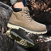 Недорогие Рабочие ботинки-Классические мужские рабочие ботинки для улицы – прочные ботинки на шнуровке с нескользящей подошвой и амортизирующей стелькой для строительства, сельского хозяйства и повседневной носки