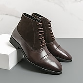 preiswerte Kleiderstiefel-Schwarze High-Top-Stiefel aus Kunstleder für Herren mit stilvollem Design und elastischen Seiten, perfekt für formelle Anlässe, die Arbeit und elegante Freizeitkleidung