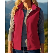 abordables Vestes-Femmes Veste Randonnée Manteau d&#039;hiver Gilet polaire Sans manches Top Extérieur Chaleur Thermique Hiver Fermeture éclair Polyester Noir Rouge Bleu Chasse Pêche Escalade