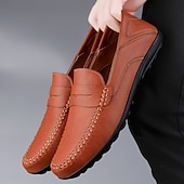 economico Mocassini casual-mocassini da guida color cuoio da uomo: comodi mocassini penny per l'estate, le riunioni all'aperto e gli eventi informali