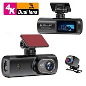 cheap Car Rear View Camera-High-definition 4K front and 1080P rear dual-lens dash cam with WiFi mobile connectivity car DVR loop recording comes with a 32GB memory card.