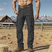 levne Cargo kalhoty-Pánské Kargo kalhoty Kalhoty Dağcı Pantolonu Knoflíky Multi kapsa Bez vzoru Nositelný Venkovní Denní Outdoor a turistika Módní Klasické Šedozelená Armáda žlutá