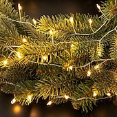 levne Řetězová světla baterie-2M 100Leds měděné drátěné řetězové světla ohňostroj víl garland světlo pro okenní svatební párty teplé bílé dekorace AA napájené baterií (přichází bez baterie)