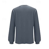 abordables Hauts habillés-Femmes T-shirt Couleur Unie ancien Mode Élégant manche longue Col ras du cou Col rond Hauts Réguliers Quotidien Week-end Paillettes Patchwork Gris Printemps Automne