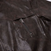 economico Trench da uomo-Per uomo Trench in finta pelle Cappotto da marinaio Trench Vacanza Quotidiano Primavera Autunno PU Antivento Capispalla Abbigliamento Moda Classico Semplice Tasca Bavero Monopetto