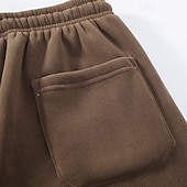 preiswerte Jogginghosen-Herren Jogginghose Fleecehose Hose Winterhose Kordelzug Tasche Elastischer Bund Einfach Komfort Warm Sport im Freien Täglich Mode Lässig Schwarz Khaki Mikroelastisch