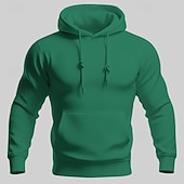 levne pánské základní mikiny s kapucí-Pánské Kapuce Černá Bílá Žlutá Světlá růžová Fialová Kapuce Bez vzoru Kapsy Sporty a outdoor Denní Dovolená Polyester Šik ven Základní Na běžné nošení Jaro Podzim Oblečení Mikiny s kapucí Mikiny