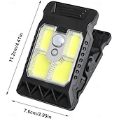 رخيصةأون أضواء وفوانيس التخييم-مصباح شمسي خارجي بمشبك مع مستشعر حركة، مصابيح شمسية خارجية مقاومة للماء، 3 أوضاع إضاءة أمان، إضاءة طوارئ محمولة للحديقة والبوابة والفناء والتخييم