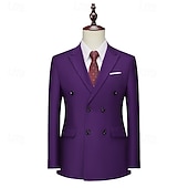abordables Blazers Classiques pour Hommes-Homme Blazer Affaires Cocktail Fête de mariage Mode Occasionnel Printemps Automne Polyester Uni Avec Poches Boutons Confortable Double Boutonnage veste Noir Blanche Jaune Rose Claire