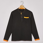  Ανδρικά Πουκάμισο Henley Κοντομάνικα Henley Top Μακρυμάνικο Συμπαγές Χρώμα Σκέτο Μοντέρνα Υψηλής Ποιότητας Καθημερινό Μπλοκ χρωμάτων Κουμπιά Χένλι ΕΞΩΤΕΡΙΚΟΥ ΧΩΡΟΥ Causal Καθημερινά
