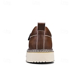 baratos Sapatos Casuais Slip-On-sapatos de trabalho casuais marrons masculinos – sola antiderrapante durável, fecho de trava fácil, design de cano baixo confortável para uso diário, escritório e atividades ao ar livre