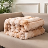 tanie Koce i narzuty-Nowy dwustronny koc z imitacji futra królika w stylu tie-dye z 2025 roku, gruby koc na jesień i zimę, narzuta na sofę i do domu