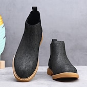 economico Stivali Chelsea-stivali chelsea da uomo color cachi, stile casual e leggero alla caviglia con soffietti elastici, per l'ufficio, le uscite del fine settimana e il comfort quotidiano
