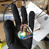 economico Sculture-5 pezzi di acchiappasole a forma di cuore, prisma, ciondoli di cristallo, decorazioni per lampadari, ornamenti per finestre, acchiappasole, accessori per la casa, da appendere, set regalo con riflessione della luce.