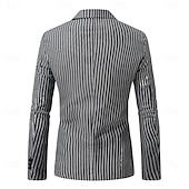 levne Pánské klasické blejzry-Pánské Sako Práce Obchod Jaro léto Podzim zima Polyester Vertikální pásky Jednořadové sako s jedním knoflíkem Blejzr Tmavě šedá Světle šedá