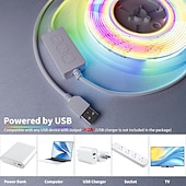 halpa LED-valonauhat-5v 5mm leveä 1-5m cob ws2812b ic rgb 160led/m led-nauha yksittäin osoitteellinen joustava tiheä tasainen valo unelmien jahtaava väri