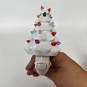 Недорогие рождественские огни в помещении-Рождественская смоляная елка, вставляющаяся в ночник, настенный светильник, светильник для кровати, светильник для кабинета, спальни, столовой, рождественский декоративный светильник с вилкой ЕС/США